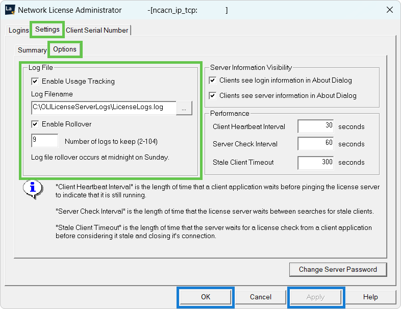 NLA - Settings - Options - Logs.png